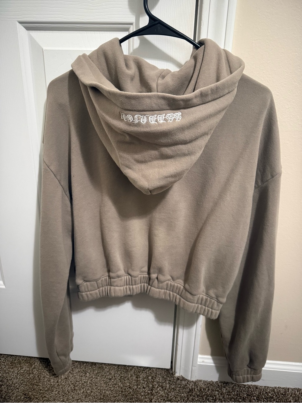 Darc Sport Taupe Hooded Zip Jacket with White Wolf Embroidery - Picture 3 of 3